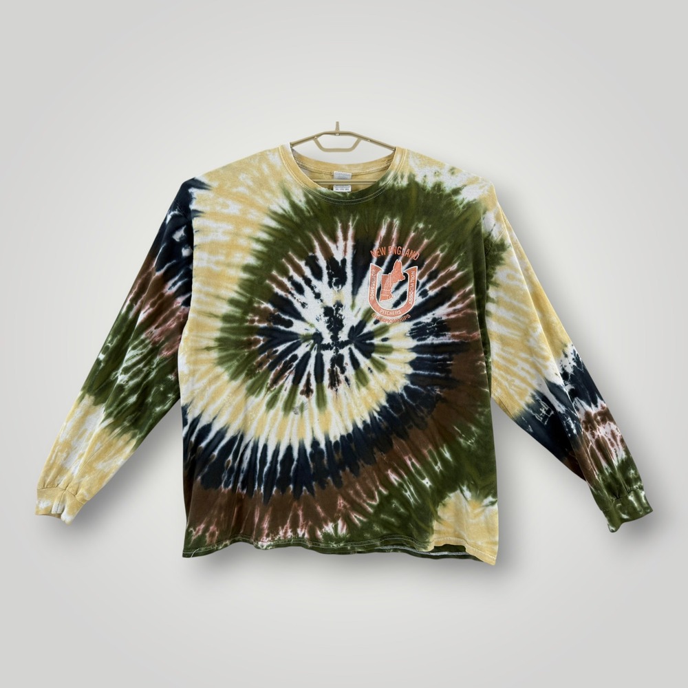 Colortone Mens 2XL Tie Dye Long Sleeve Shirt New England Horseshoe Pitchers 2018